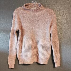 American Eagle Knit mocked pullover popover Sweater Pink & White Marbled Mock XS